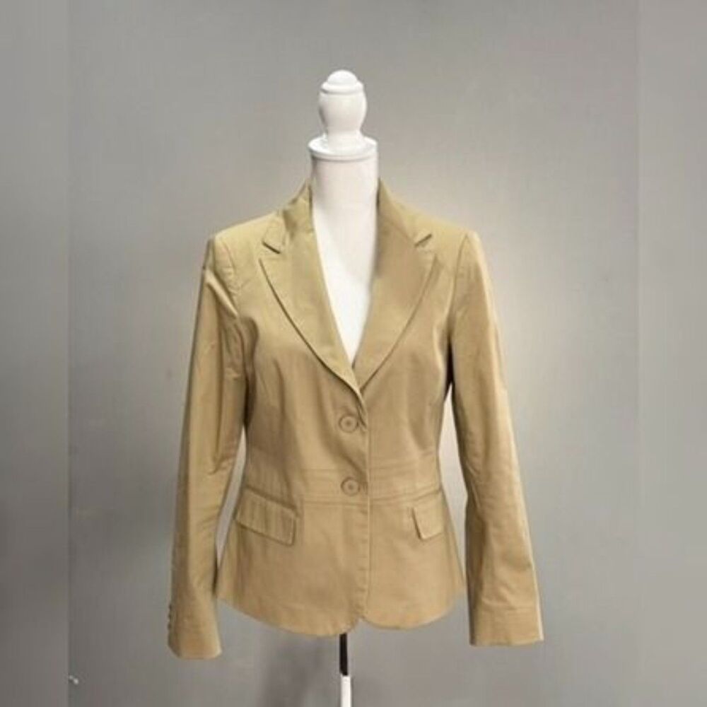 Tan NY&Co Cotton Blazer Size 10 EUC